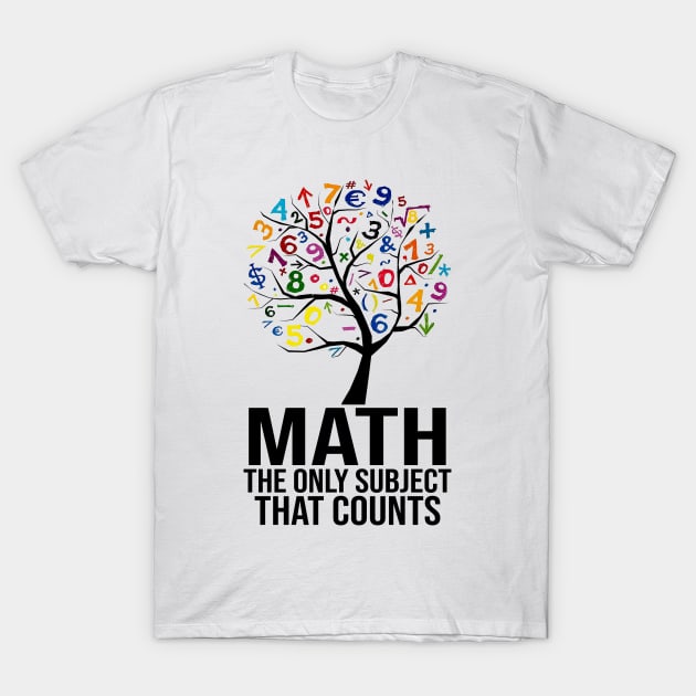 Math The Only Subject That Counts T-Shirt by Ortizhw